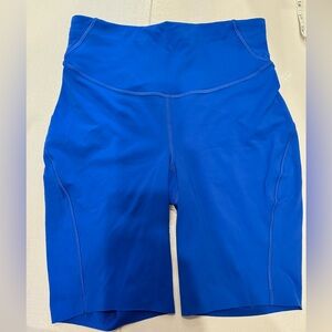 Lululemon high rise bike short; electric blue; women’s size 6; 8” inseam